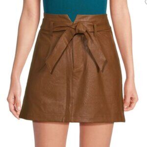 PAIGE NWT ​Blanka Faux Leather Belted Mini Skirt - Medium